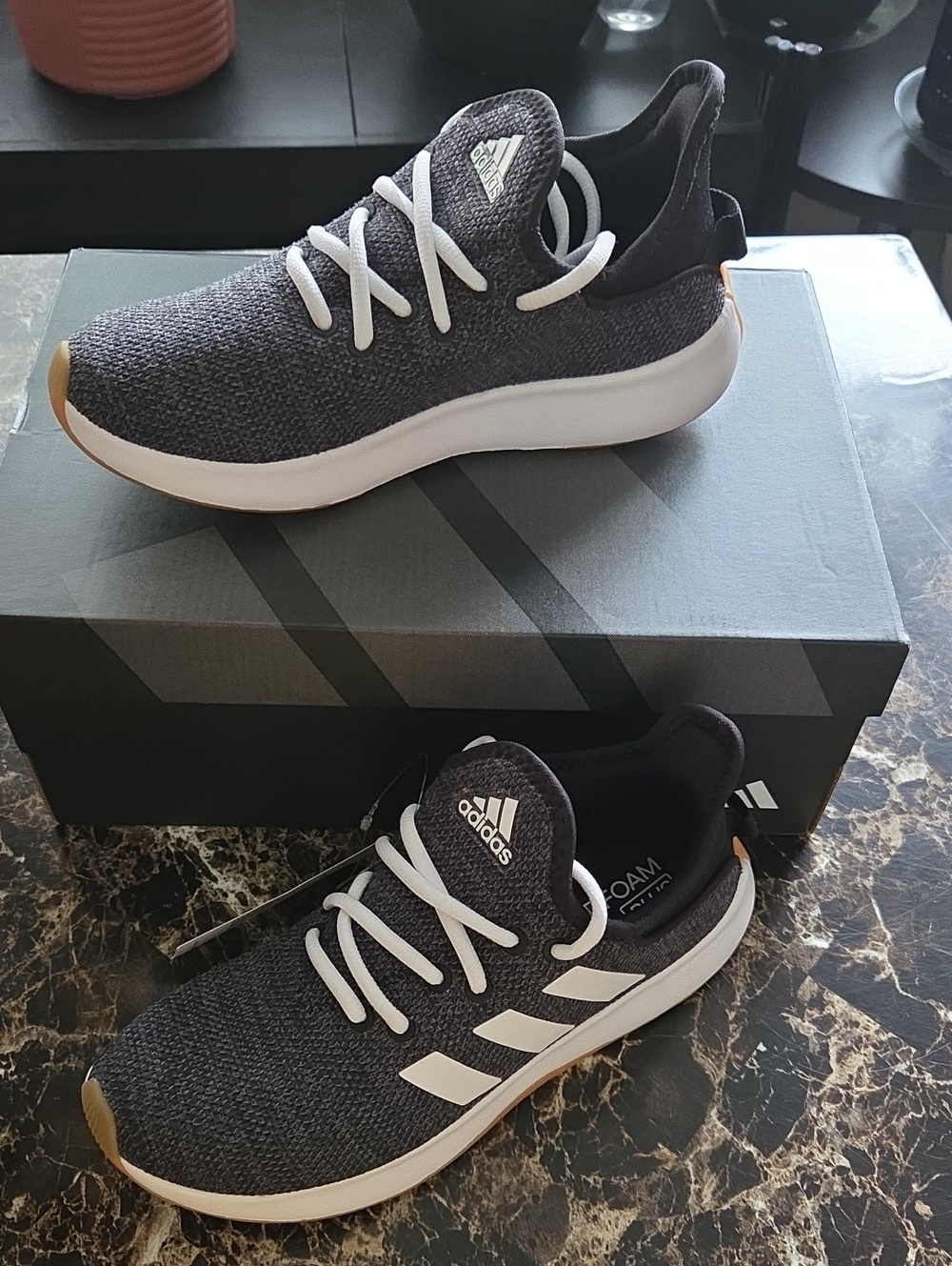 Adidas Women's Charcoal Knit Sneakers - Size 5.5 Women / 4.5 Youth Men (NWT)